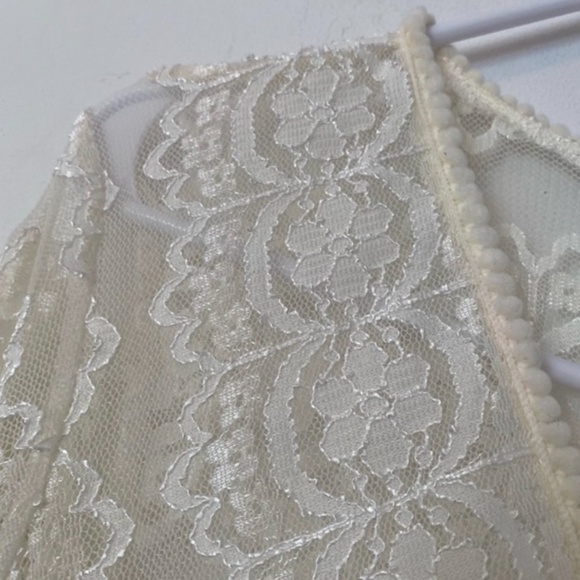 French Connection "Wings" Lace Maxi Dress Ivory 10 - Picture 12 of 13